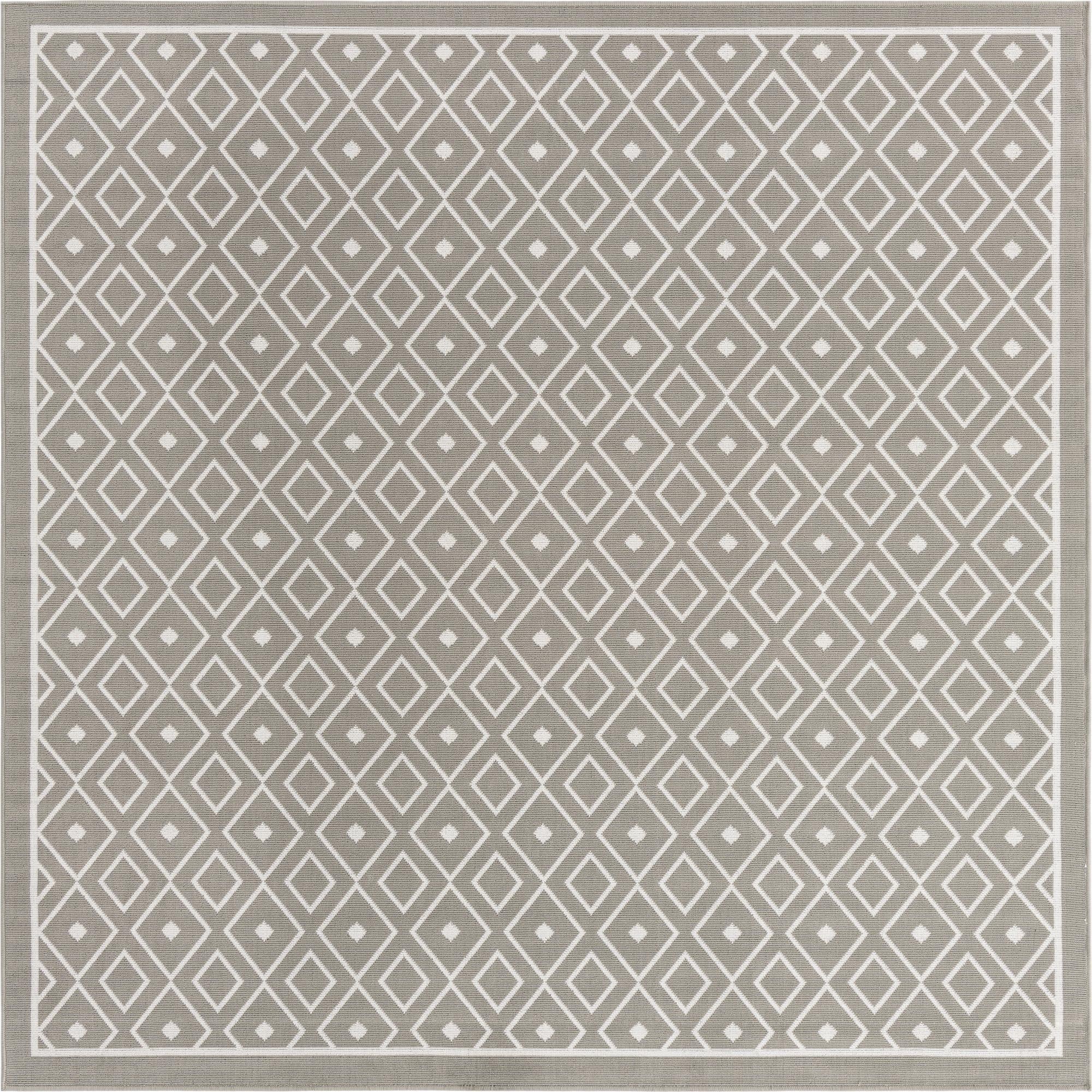 7' 10 x 7' 10 Washable Lattice Indoor / Outdoor Square Rug