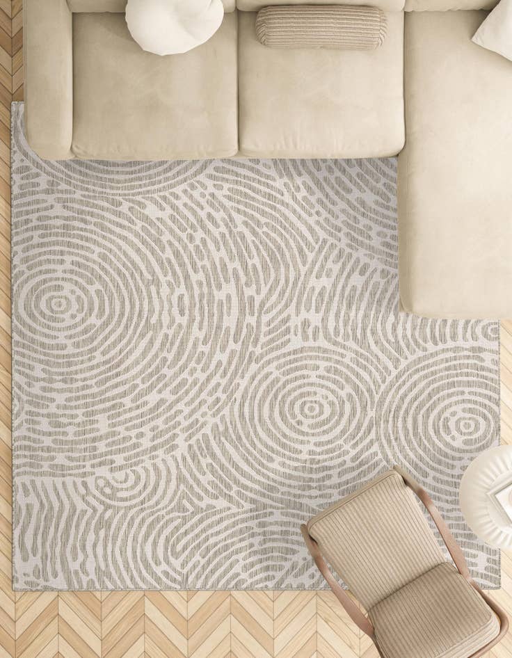 Detail image of 7' 10 x 7' 10  Washable Modern Indoor / Outdoor Square Rug