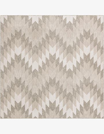 Gray Easy-Clean Modern Indoor / Outdoor Square Rug