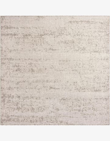 Gray Easy-Clean Modern Indoor / Outdoor Square Rug