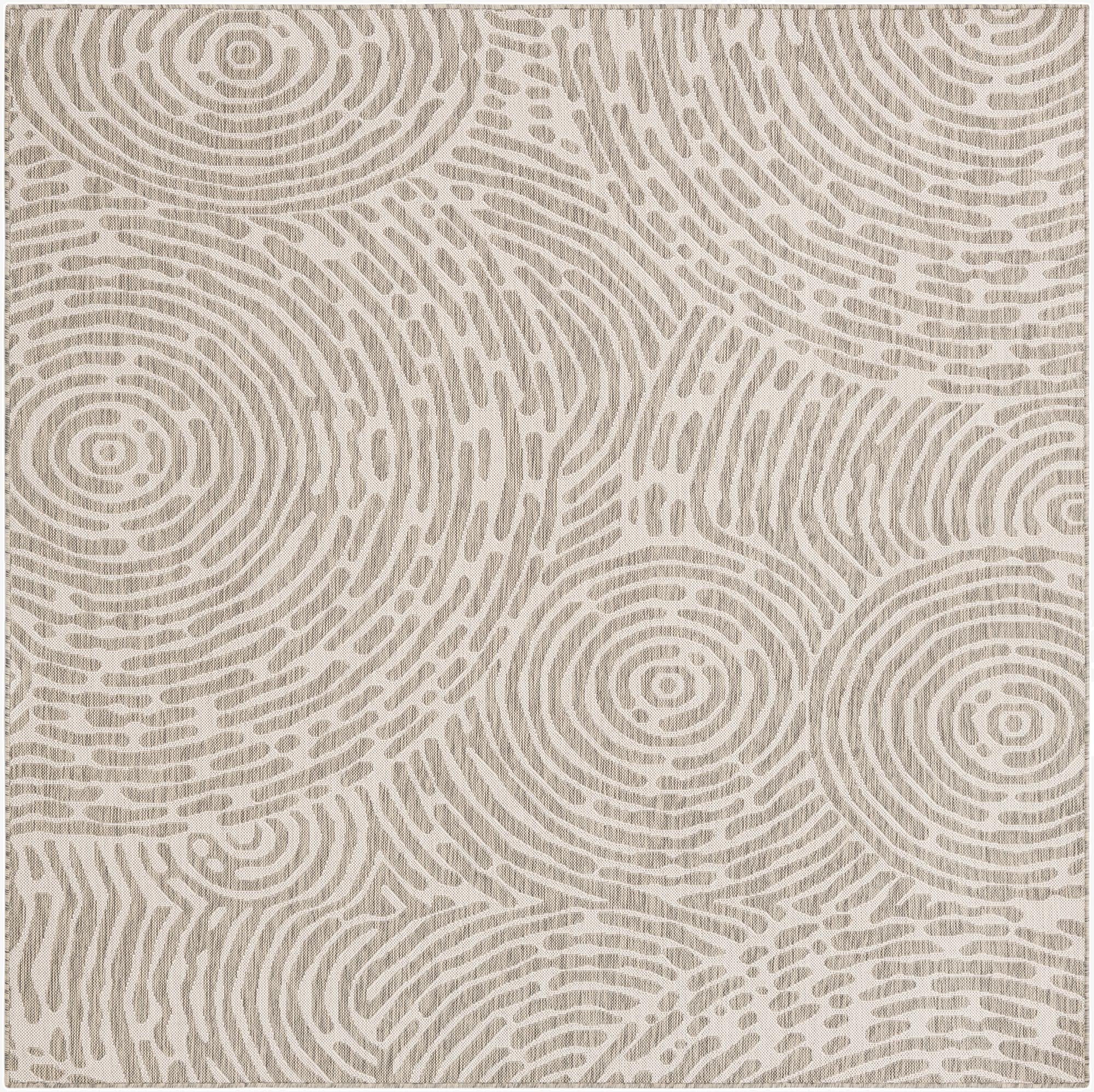 7' 10 x 7' 10  Washable Modern Indoor / Outdoor Square Rug