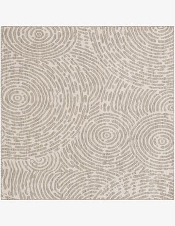 Gray Easy-Clean Modern Indoor / Outdoor Square Rug