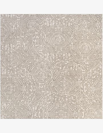 Gray Easy-Clean Modern Indoor / Outdoor Square Rug