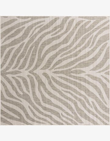 Gray Easy-Clean Safari Indoor / Outdoor Square Rug