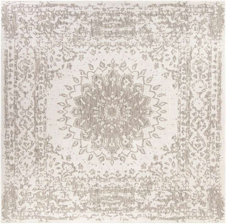 10' x 10' Easy-Clean Traditional Indoor / Outdoor Square Rug