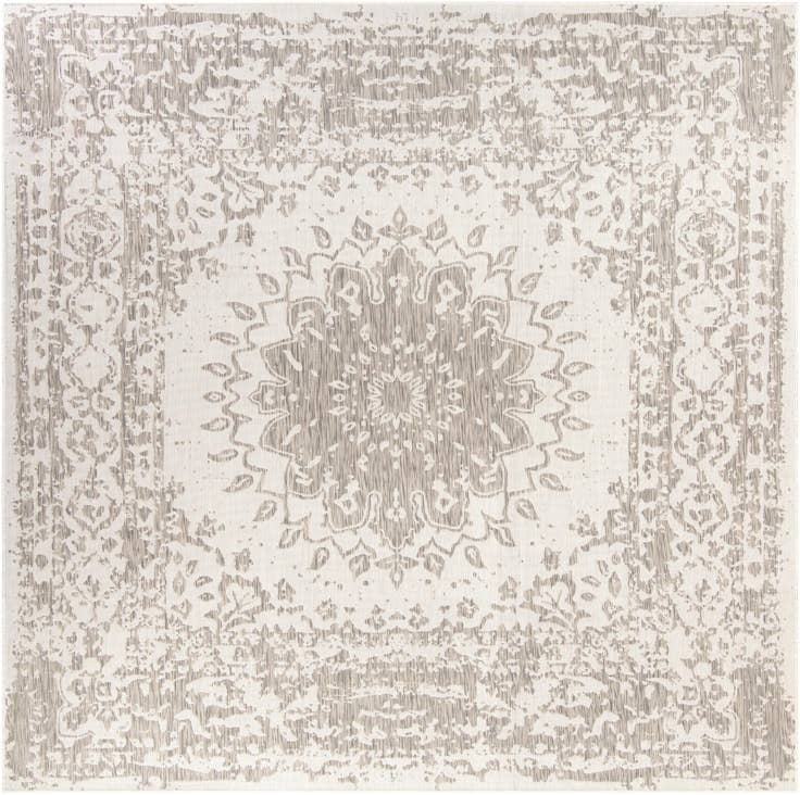 Detail image of 10' x 10' Easy-Clean Traditional Indoor / Outdoor Square Rug
