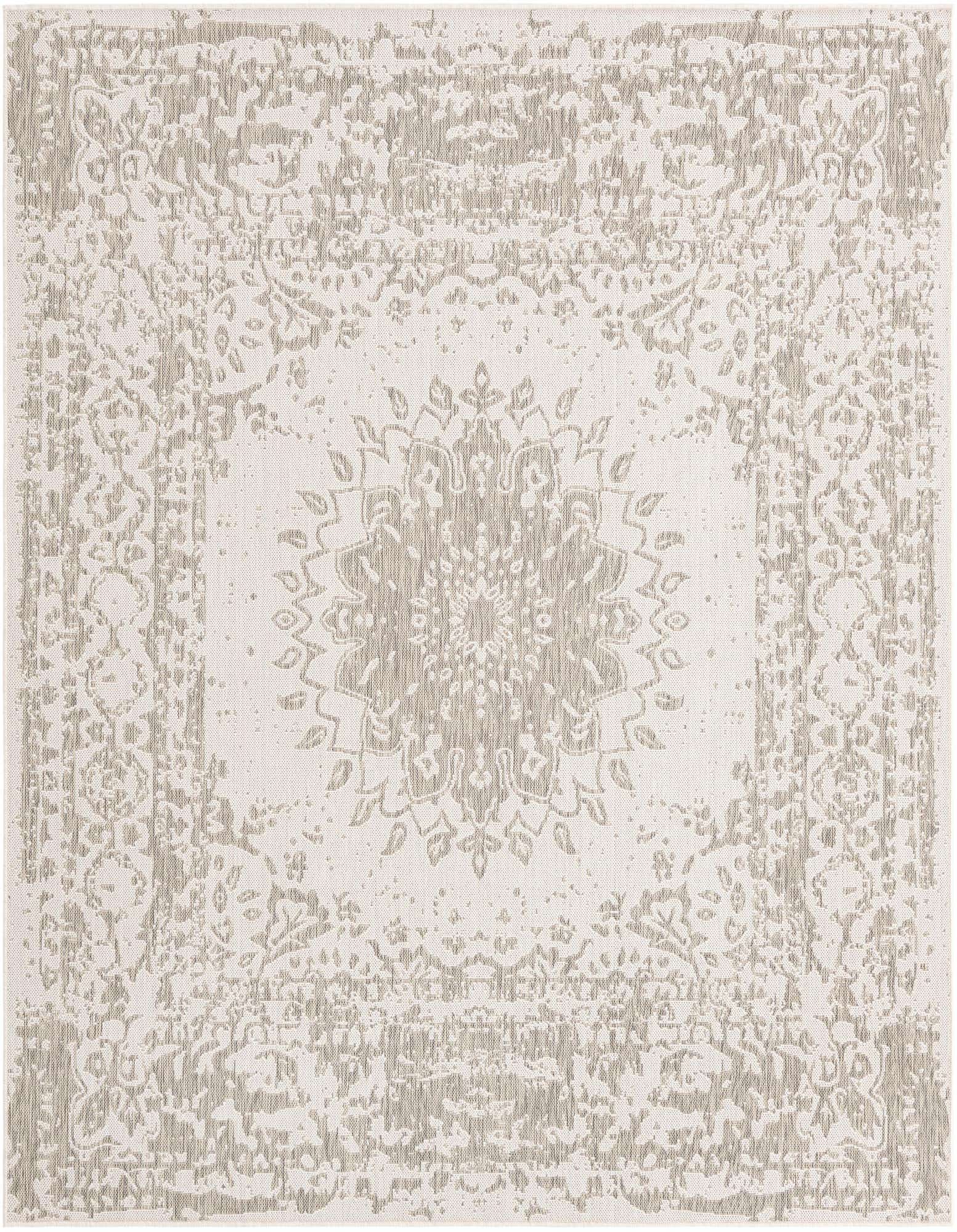 7' 10 x 7' 10 Easy-Clean Traditional Indoor / Outdoor Square Rug