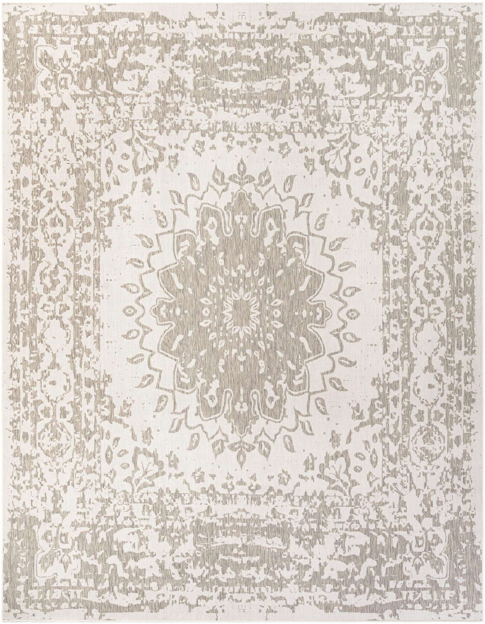 13' x 13' Easy-Clean Traditional Indoor / Outdoor Square Rug