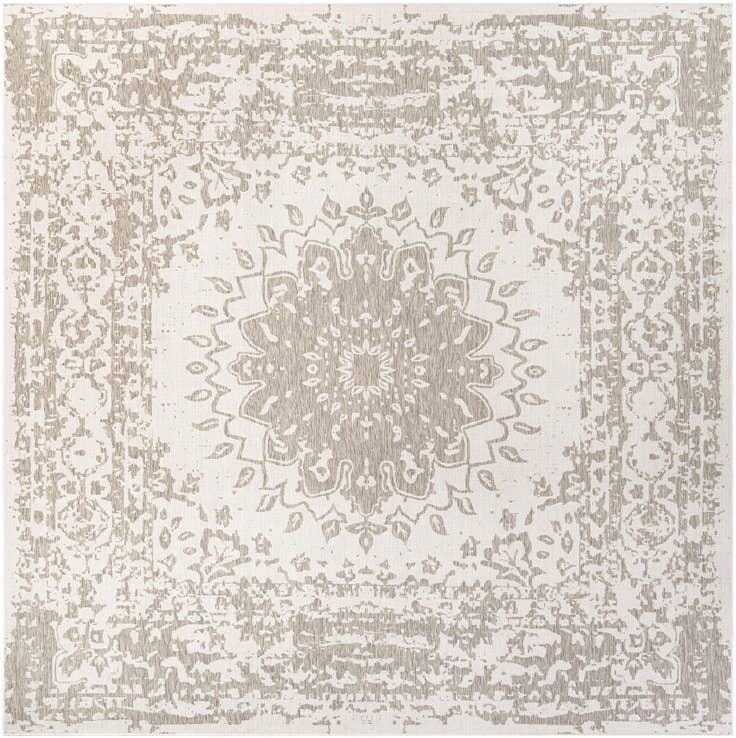 Detail image of 13' x 13' Easy-Clean Traditional Indoor / Outdoor Square Rug