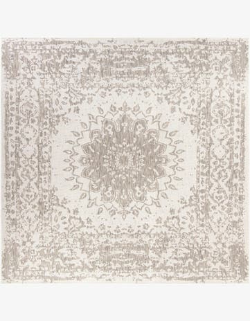 10' x 10' Easy-Clean Traditional Indoor / Outdoor Square Rug