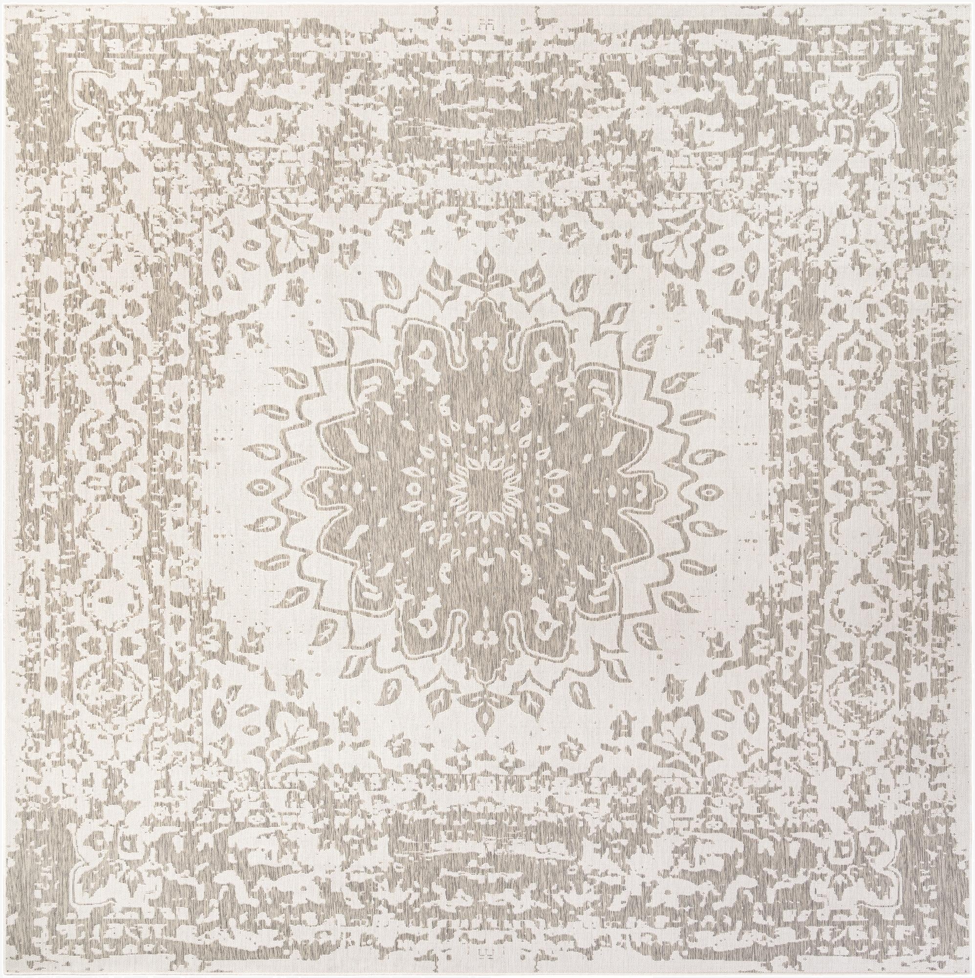 Primary image 13' x 13'  Washable Traditional Indoor / Outdoor Square Rug