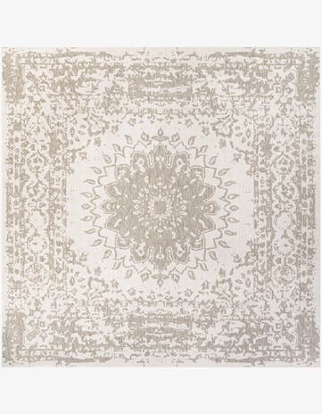 13' x 13' Easy-Clean Traditional Indoor / Outdoor Square Rug