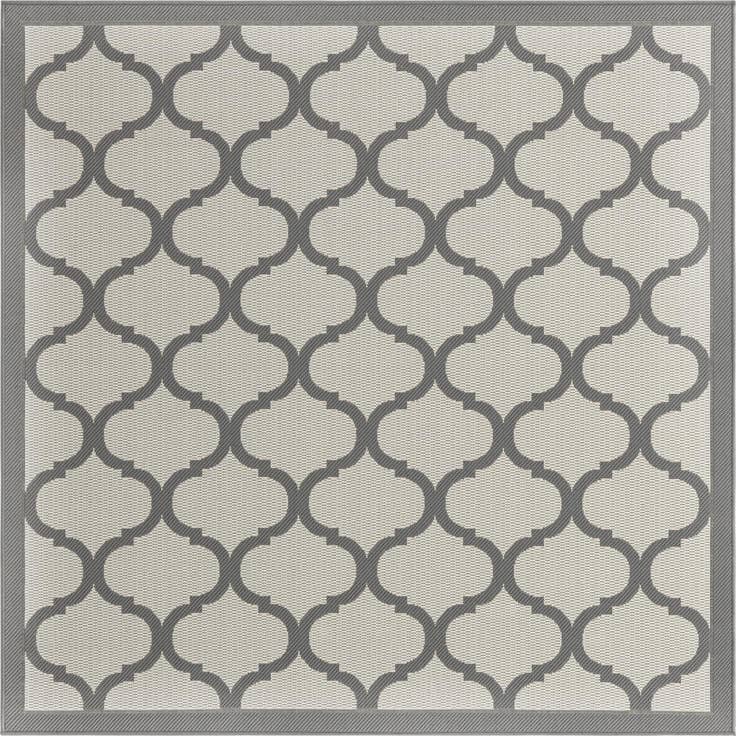 Detail image of 6' x 6' Easy-Clean Trellis Indoor / Outdoor Square Rug