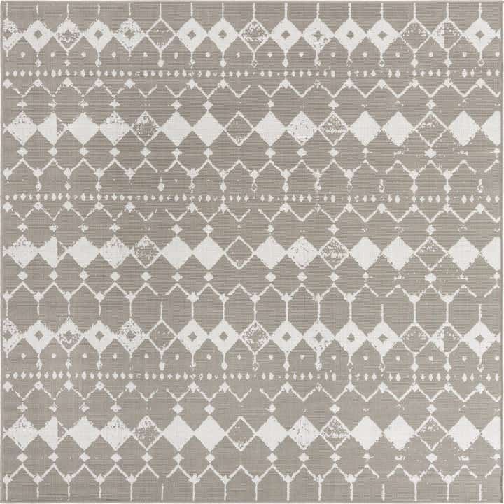 7' 10 x 7' 10 Easy-Clean Trellis Indoor / Outdoor Square Rug
