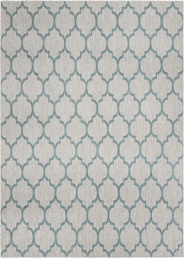 10' 8 x 10' 8 Easy-Clean Trellis Indoor / Outdoor Square Rug