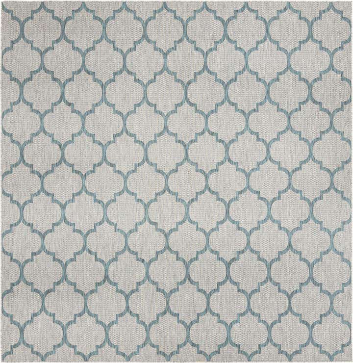 10' 8 x 10' 8 Easy-Clean Trellis Indoor / Outdoor Square Rug