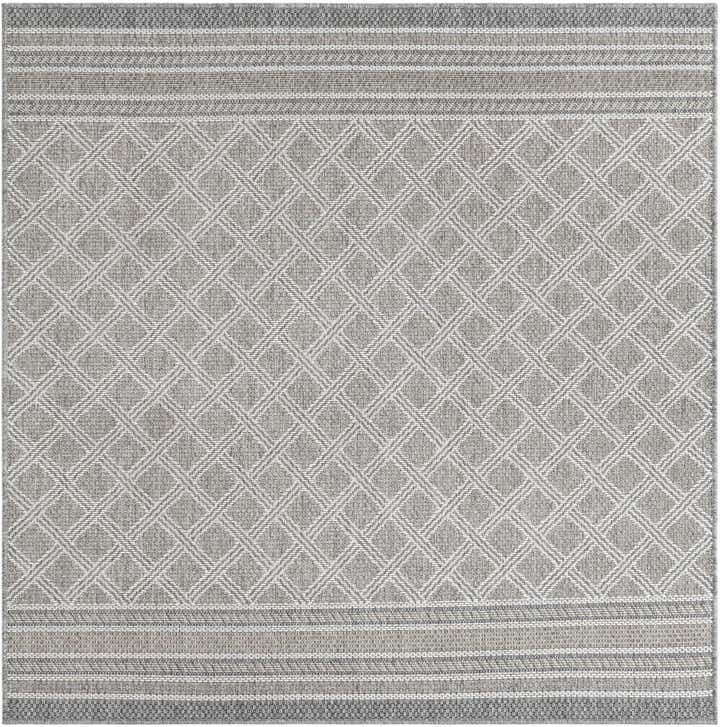 5' 1 x 5' 1 Easy-Clean Trellis Indoor / Outdoor Square Rug