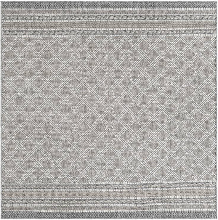 Detail image of 5' 1 x 5' 1 Easy-Clean Trellis Indoor / Outdoor Square Rug