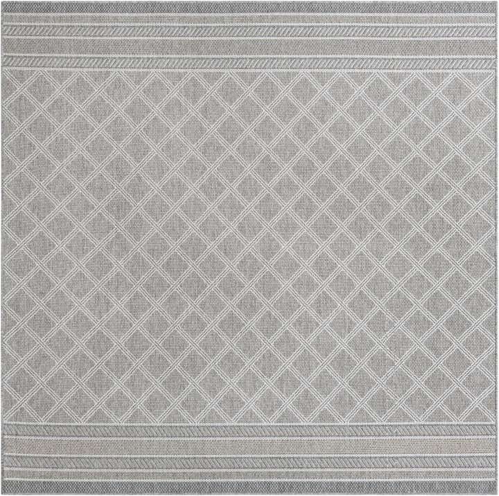 7' 10 x 7' 10 Easy-Clean Trellis Indoor / Outdoor Square Rug
