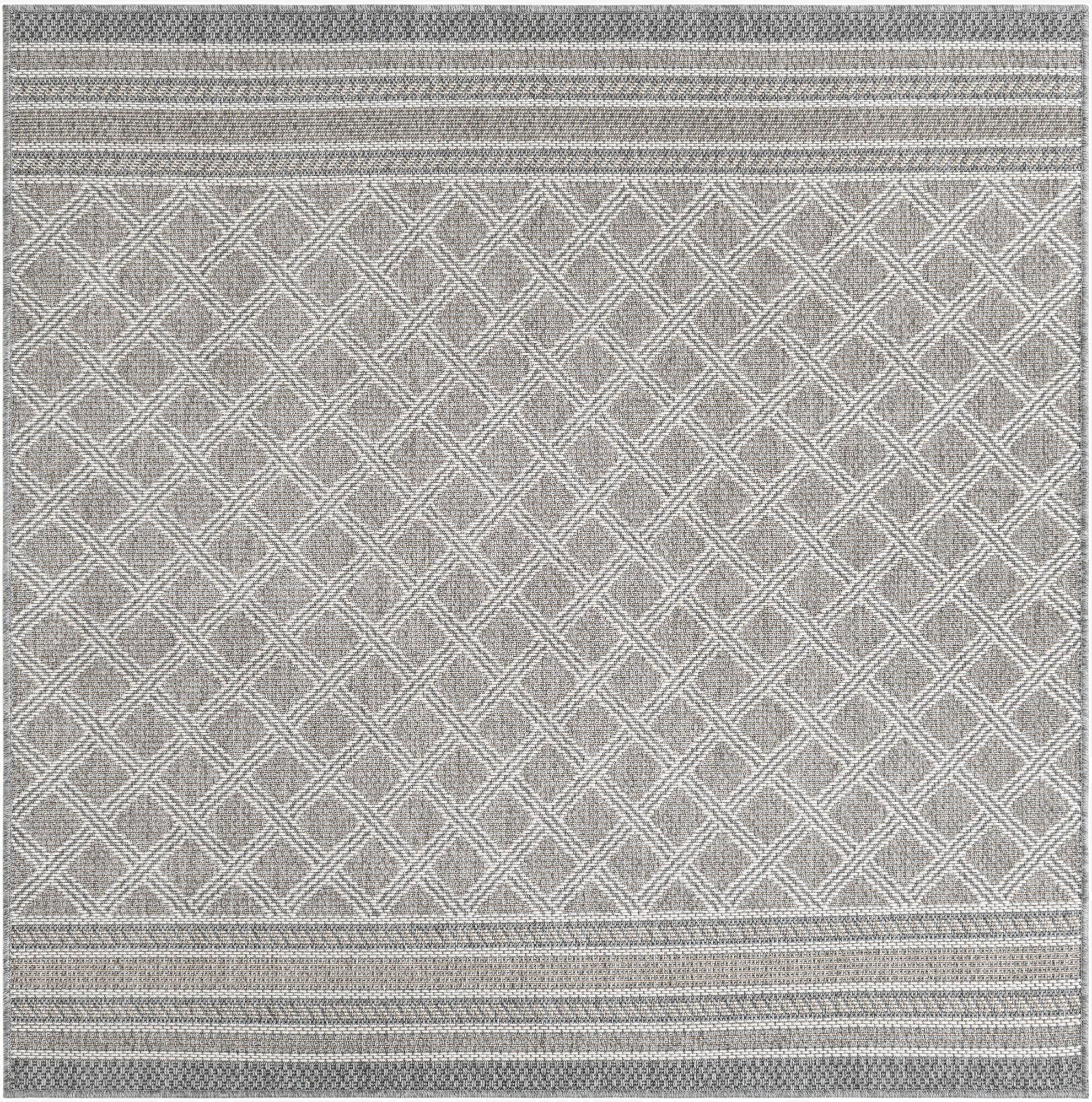5' 1 x 5' 1  Washable Trellis Indoor / Outdoor Square Rug