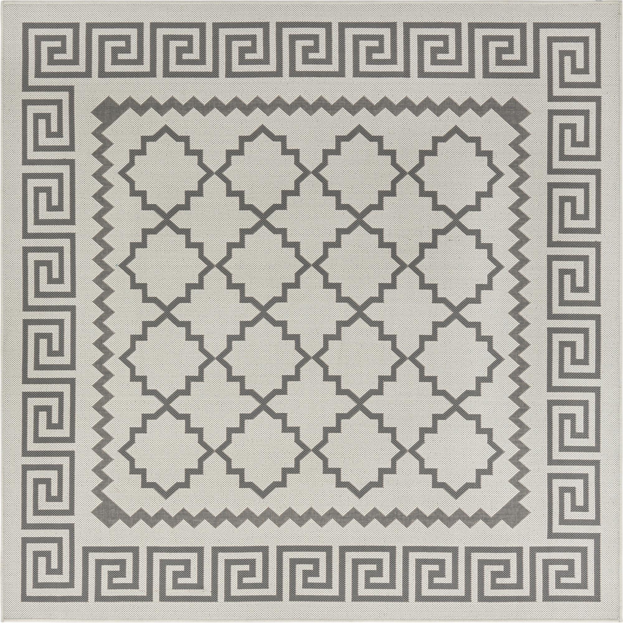 6' x 6'  Washable Trellis Indoor / Outdoor Square Rug