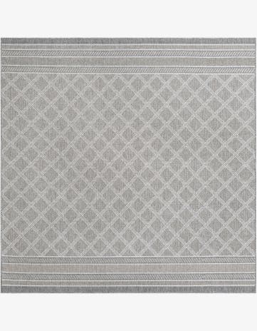 7' 10 x 7' 10 Easy-Clean Trellis Indoor / Outdoor Square Rug