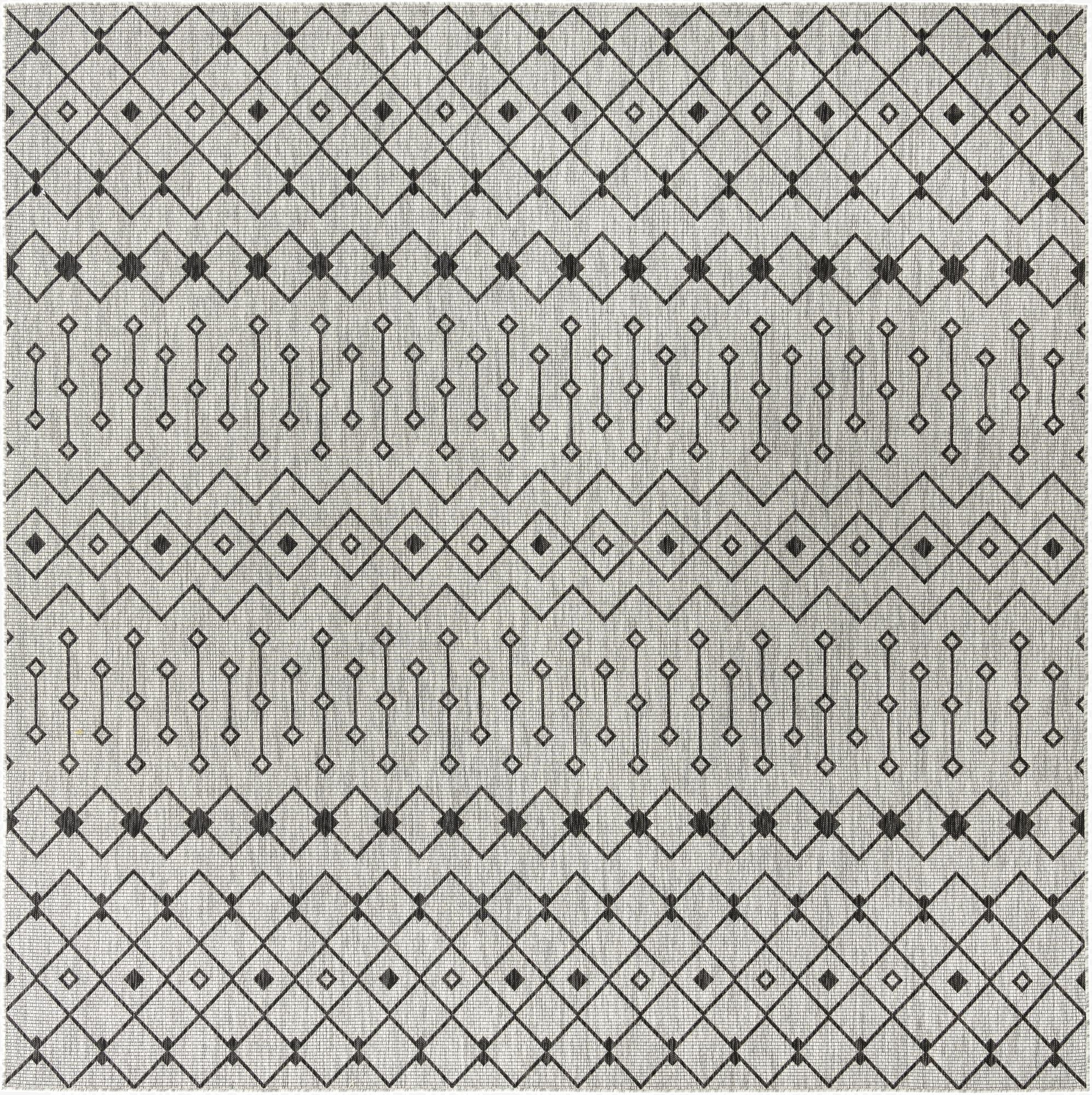 10' 8 x 10' 8  Washable Trellis Indoor / Outdoor Square Rug