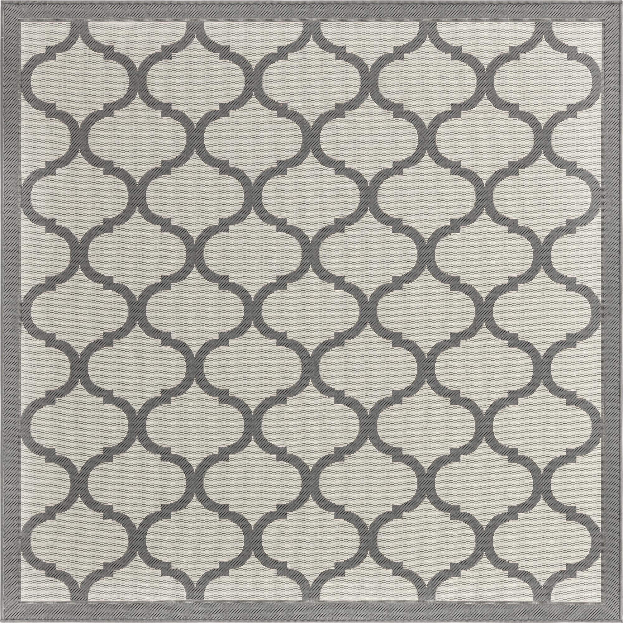 6' x 6'  Washable Trellis Indoor / Outdoor Square Rug