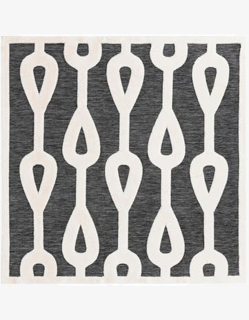 Gray Prismatic Square Rug