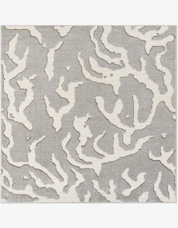 Gray Easy-Clean Sabrina Soto Indoor / Outdoor Square Rug