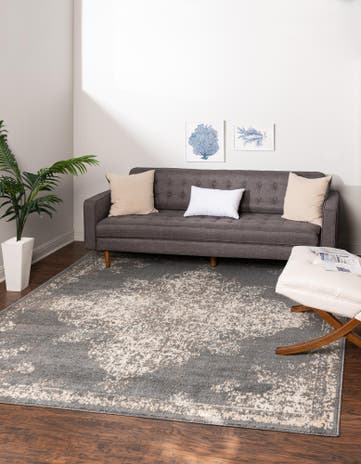 Gray Sahara Square Rug