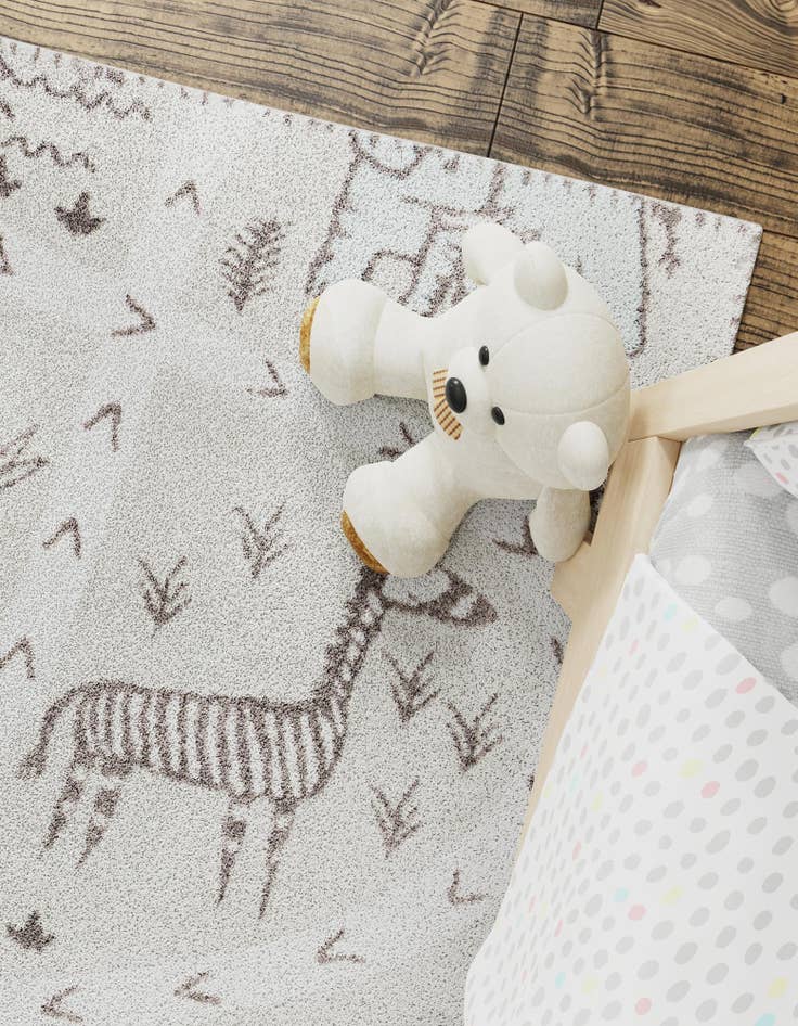 Detail image of 7' 10 x 7' 10 Animals Whimsy Kids Square Rug