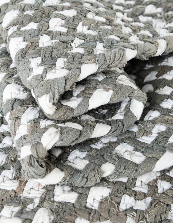 Detail image of 1' 2 x 10' Handmade Braided Chindi Table Runner Rug
