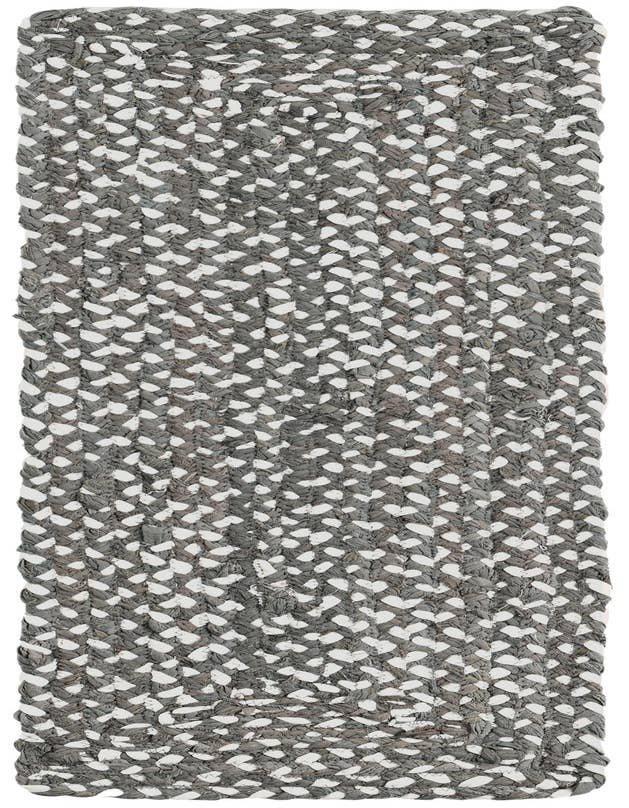 Detail image of 1' 2 x 4' 1  Hand Braided Chindi Table Runner Rug