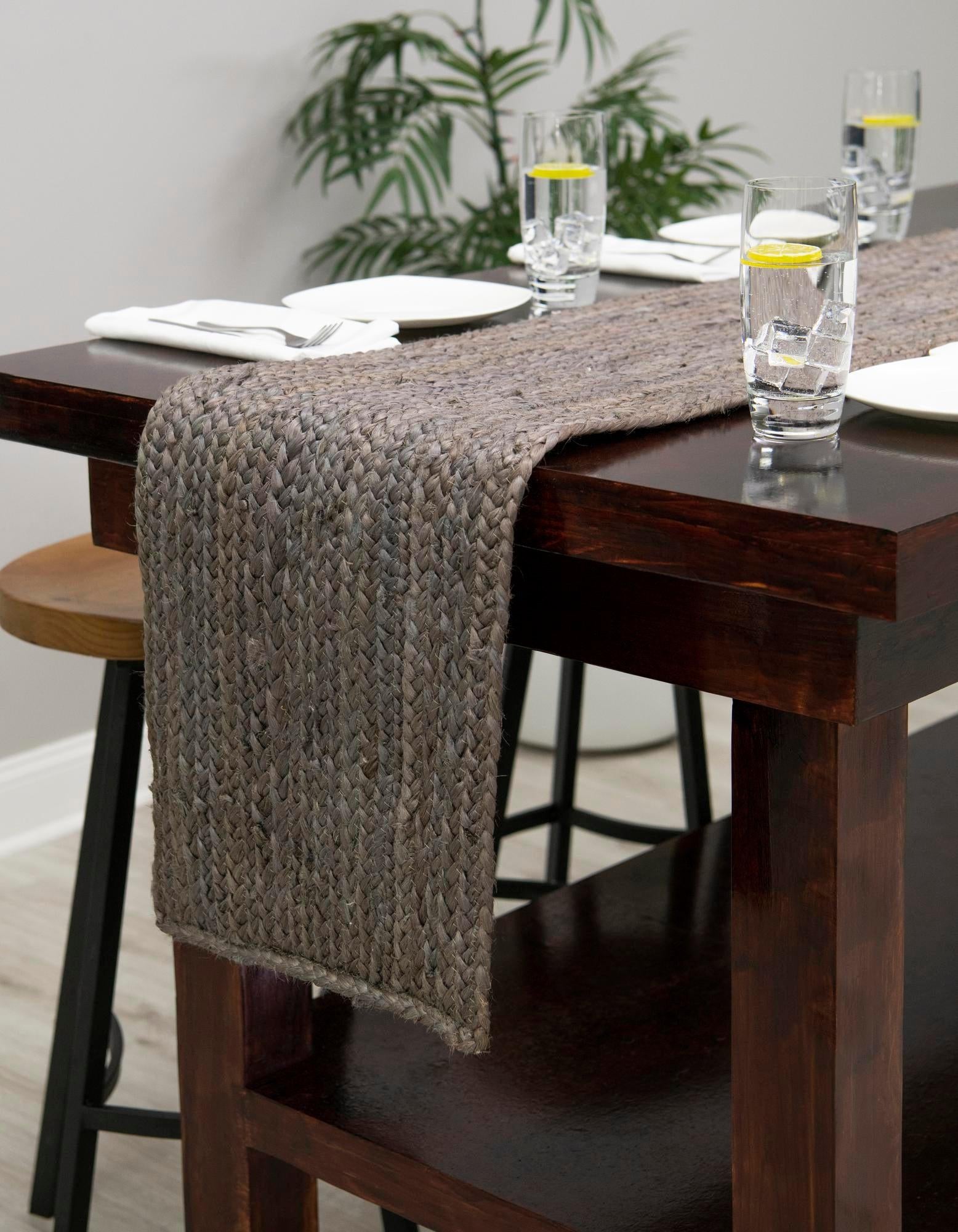 1' 2 x 5' 1 Hand Woven Braided Jute Table Runner Rug
