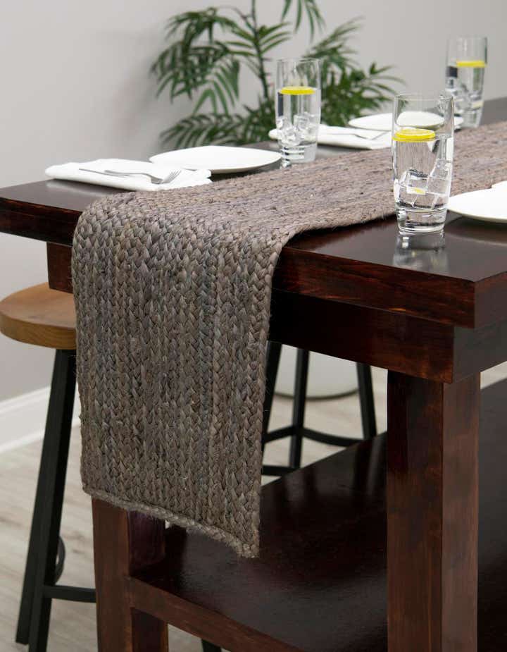 1' 2 x 8' Handmade Braided Jute Table Runner Rug