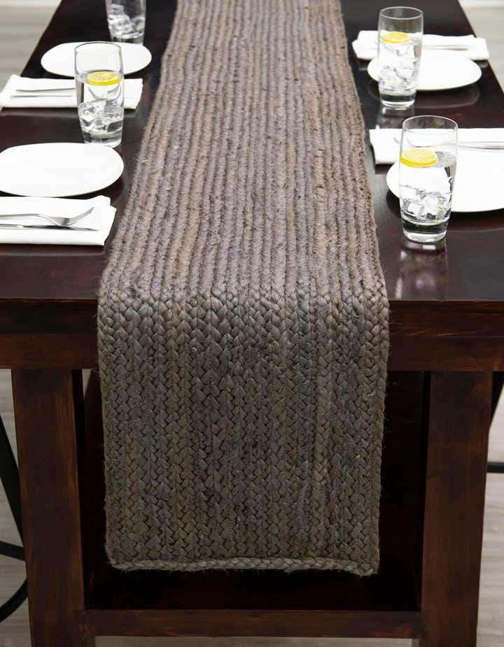 1' 2 x 8' Handmade Braided Jute Table Runner Rug