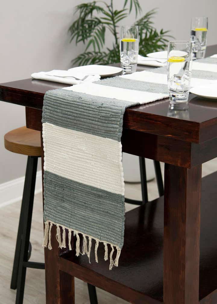 1' 2 x 8' Hand Woven Chindi Rag Table Runner Rug