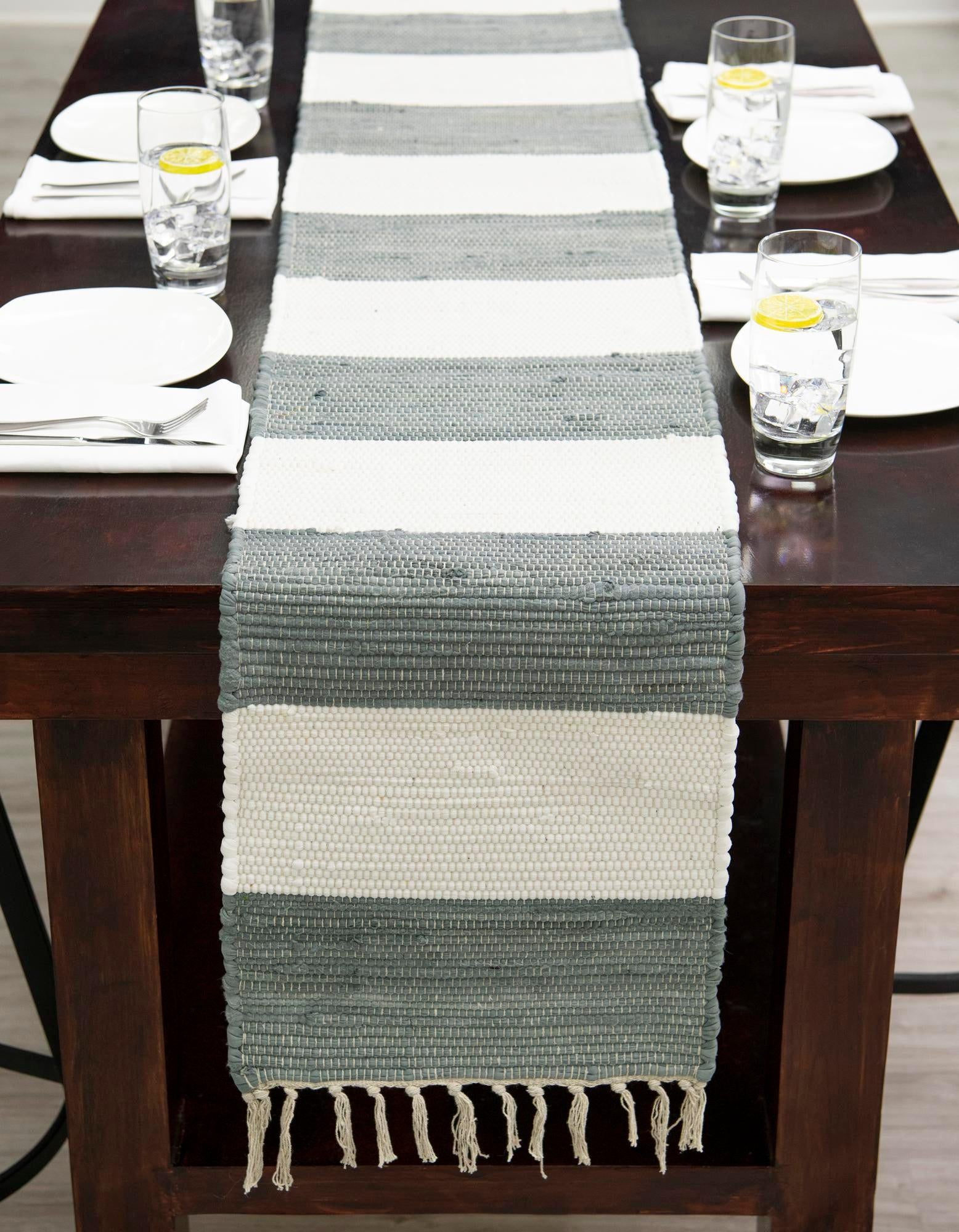 1' 2 x 5' 1 Hand Woven Chindi Rag Table Runner Rug