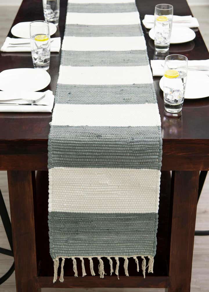 1' 2 x 8' Hand Woven Chindi Rag Table Runner Rug
