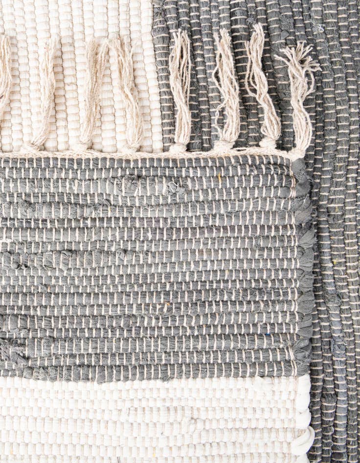 Detail image of 1' 2 x 8' Hand Woven Chindi Rag Table Runner Rug