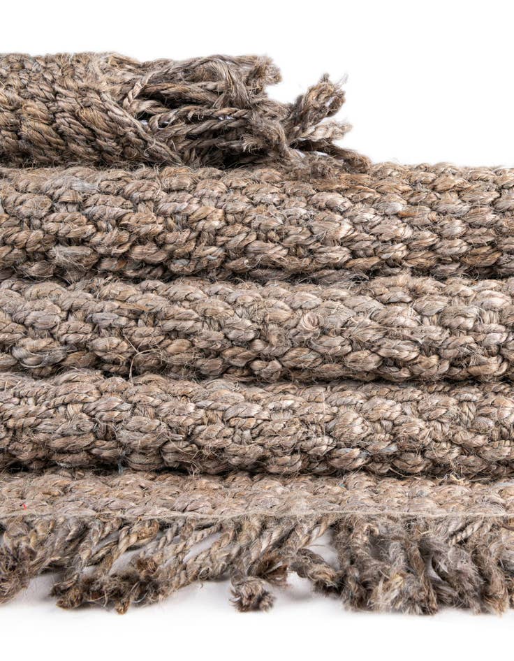 Detail image of 1' 2 x 8' Hand Woven Chunky Jute Table Runner Rug