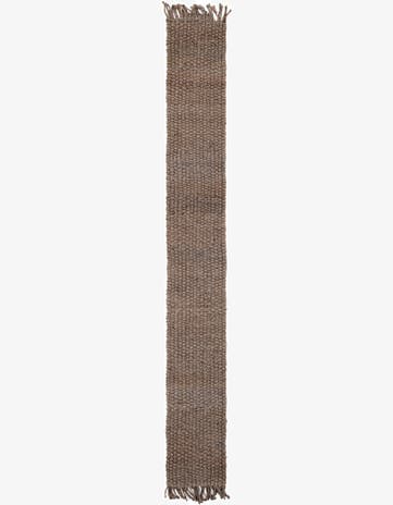 Gray Hand Woven Chunky Jute Table Runner Rug