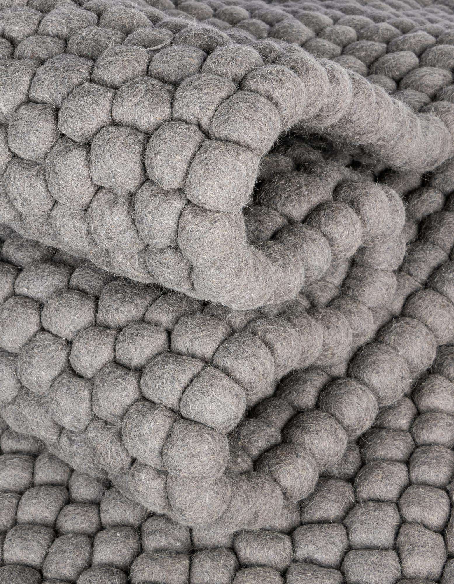 Detail image of 35cm x 245cm  Hand Woven Felt Ball Wool Table Runner Rug