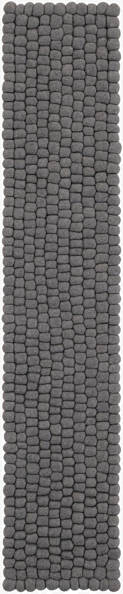 1' 2 x 6' 1  Hand Woven Felt Ball Wool Table Runner Rug