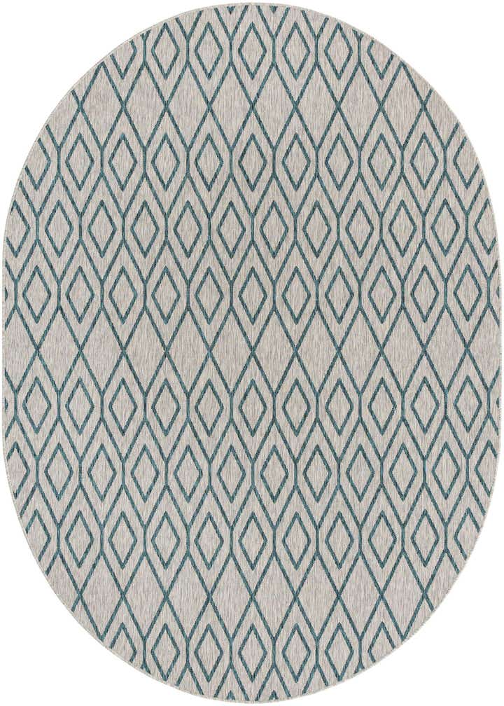 7' 10 x 10' Easy-Clean Jill Zarin Turks and Caicos Indoor / Outdoor Oval Rug
