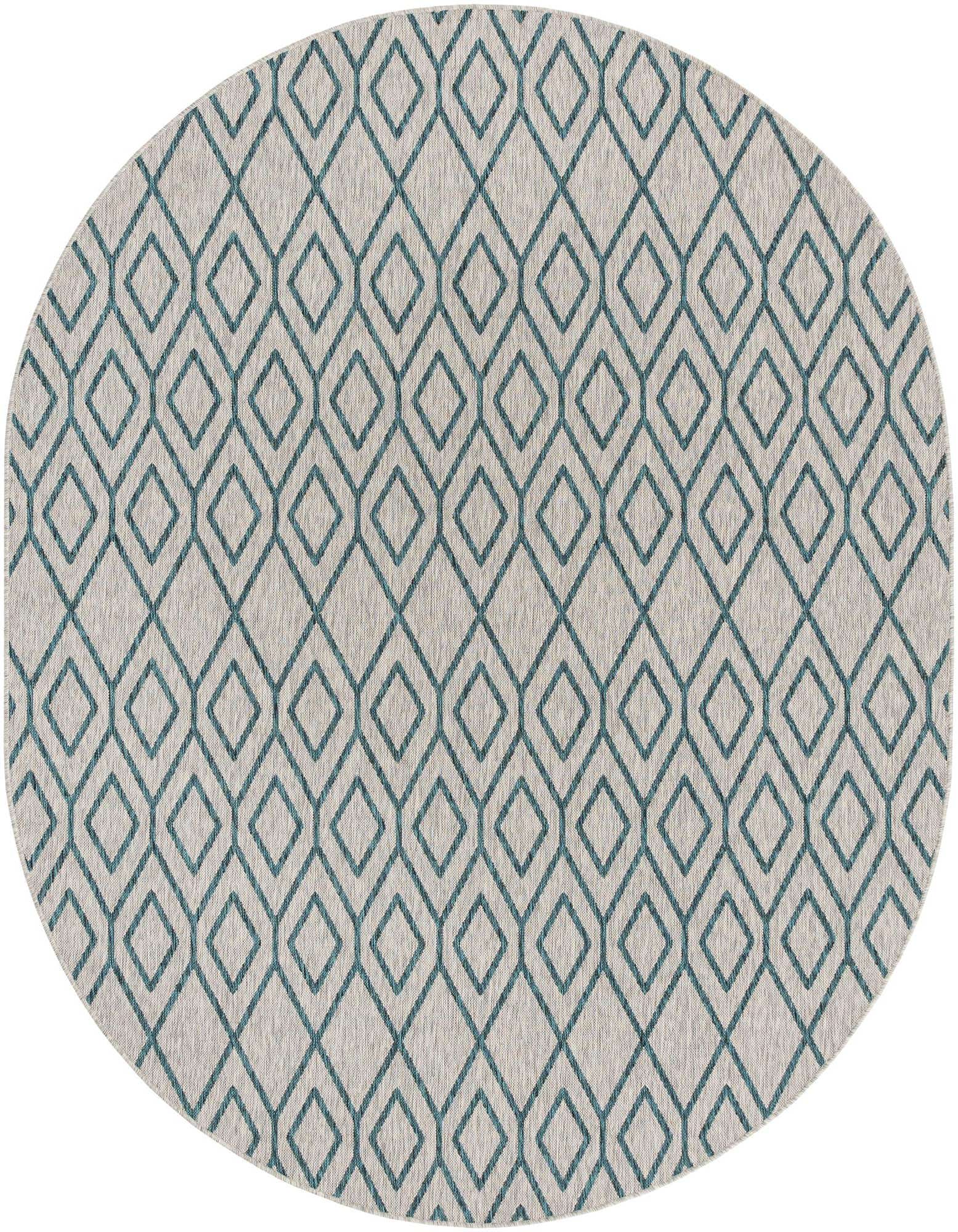 7' 10 x 10' Easy-Clean Jill Zarin Turks and Caicos Indoor / Outdoor Oval Rug
