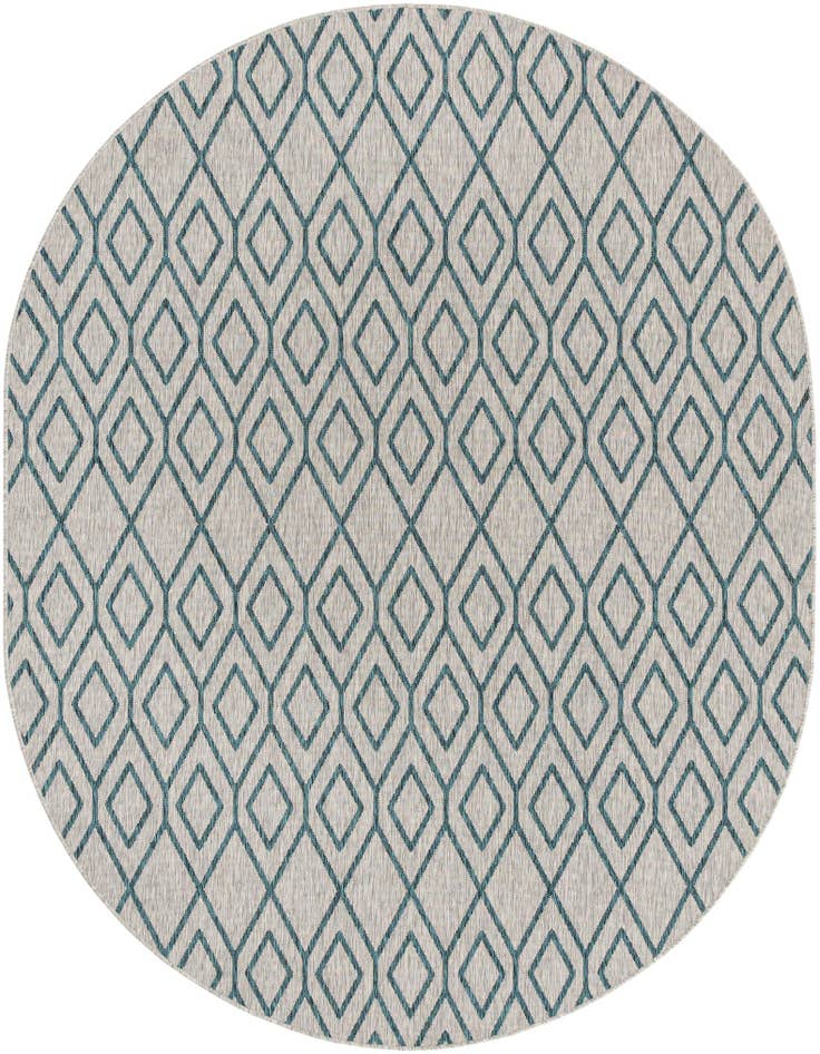 Detail image of 7' 10 x 10' Easy-Clean Jill Zarin Turks and Caicos Indoor / Outdoor Oval Rug