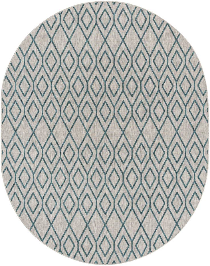 Detail image of 7' 10 x 10' Easy-Clean Jill Zarin Turks and Caicos Indoor / Outdoor Oval Rug