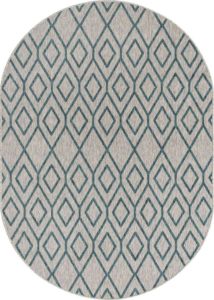 5' 3 x 8' Easy-Clean Jill Zarin Turks and Caicos Indoor / Outdoor Oval Rug